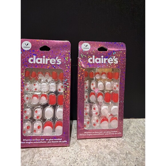 Bundle Value Set Of 4 Claire's 24 Faux Nails (2 Designs) - Picture 2 of 5
